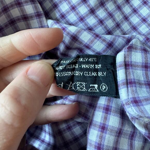 Tom Ford Purple Plaid Button Front Shirt - Picture 7 of 10